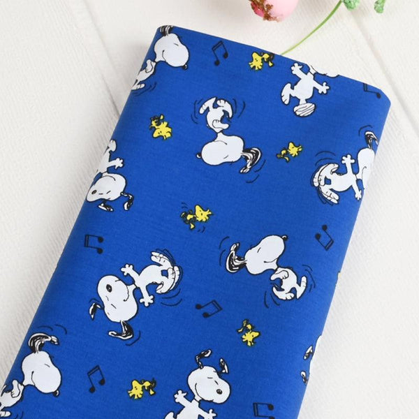 Snoopy and Woodstock Blue!  1 Meter Plain Cotton Fabric, Fabric by Yard, Yardage Cotton Fabrics for  Style Garments, Bags - fabrics-top