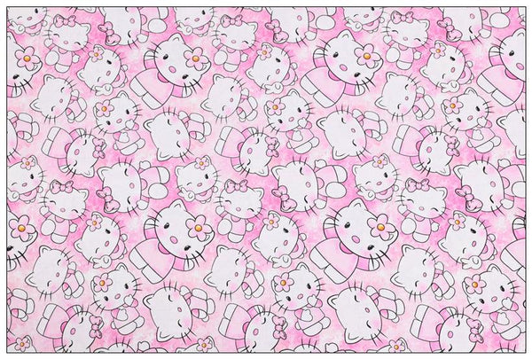 Hello Kitty Pink! 1 Meter digital Printed Cotton Fabric, Yardage Cotton Bag Fabrics, Children Fabrics, Kids,2203