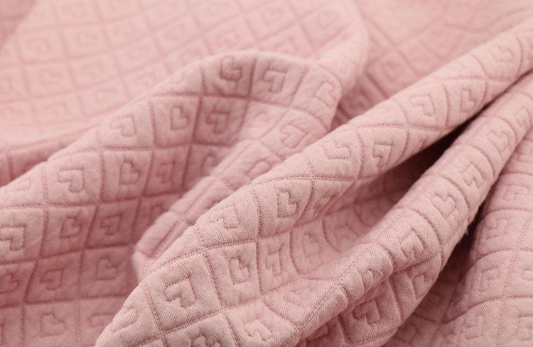 Hearts! 1 Meter Quality Solid-Color Quilted Knitted Cotton Fabric, Winter Knitting Fabrics, Warm Pre-Quilted Fabrics Jacquard Jersey - fabrics-top