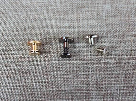 10 sets Flicking Plated Screw Rivets, Flicking Chicago screwConcho screw Non-Rusting Leather Rivet, Leather Hardware for Belt Installing. - fabrics-top
