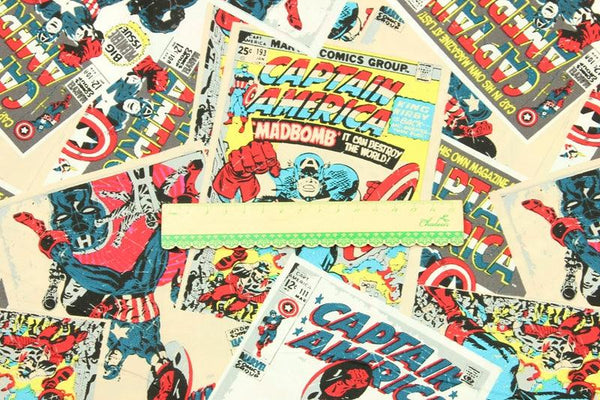 Captain America Comics ! 1 Meter Medium Thickness Printed Plain Cotton Fabric, Fabric by Yard, Yardage Batman Fabric - fabrics-top