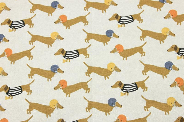 Dog Society! 1 Meter Stiff Cotton Toile Fabric, Fabric by Yard, Yardage Cotton Canvas Fabrics for Bags Dog Puppy - fabrics-top