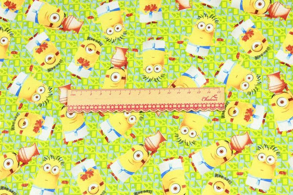 the Minnions green! 1 Meter Printed Cotton Fabric, Fabric by Yard, Yardage Fabrics, Children  Kids - fabrics-top