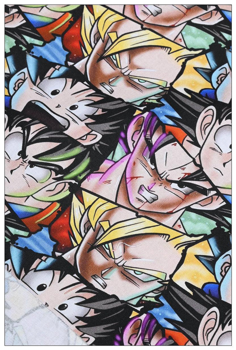 Dragon Ball Faces! 1 yard Printed Cotton Fabric, Fabric by Yard, Yardage Fabrics, Children 2201 - fabrics-top