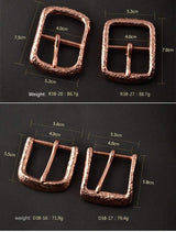 Solid Pure Red Copper  日“ Shape D-Shape 1.5'' Belt Buckles for Men, Perfectly Beautiful hand Forged Copper Buckle - fabrics-top