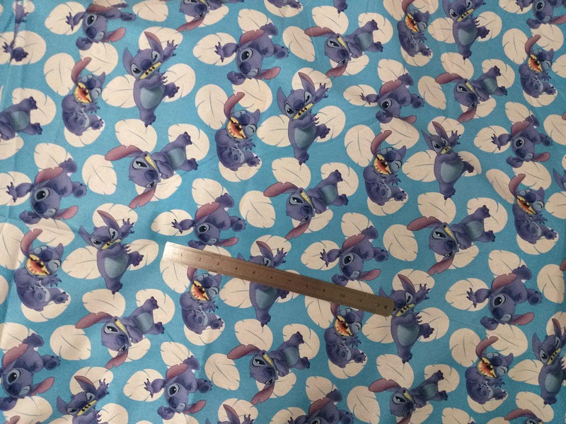 Stitch Blue! 1 Meter Medium Thickness Cotton Fabric, Fabric by Yard, Yardage Cotton Fabrics for  Style Garments, Bags  Lilo & Stitch Disney - fabrics-top