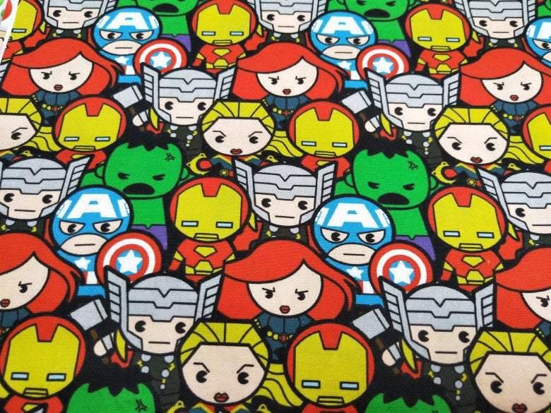 Marvel Super Heroes the Avengers Junior! 1 Meter Top Quality Medium Thickness Plain Cotton Fabric, Fabric by Yard, Yardage Cotton Fabrics - fabrics-top