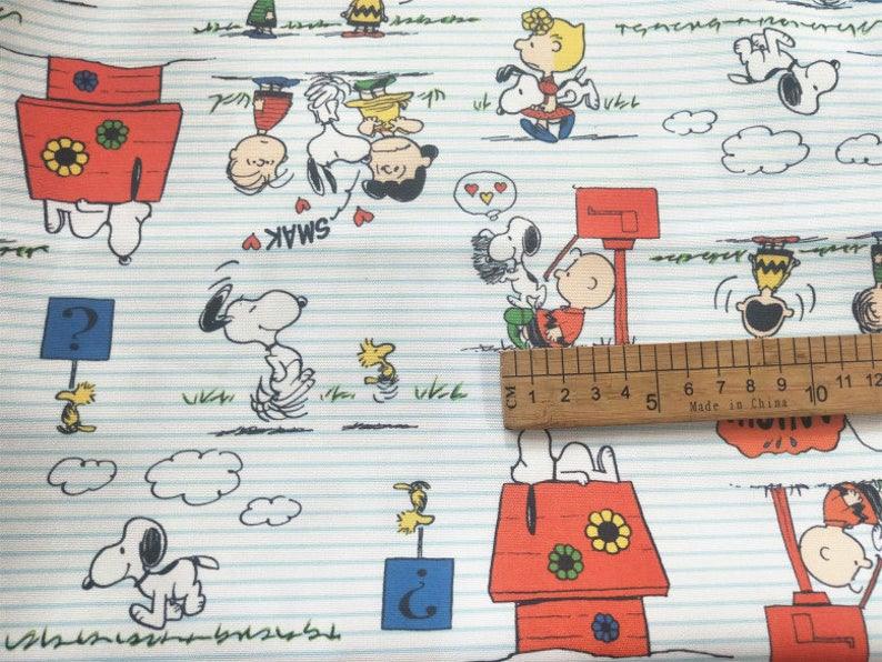 Snoopy Charlie Brown and Friends Series! 1 Yard Stiff Polyester Toile Fabric by Yard, Yardage Polyester Canvas Fabrics Bags Kids Children - fabrics-top