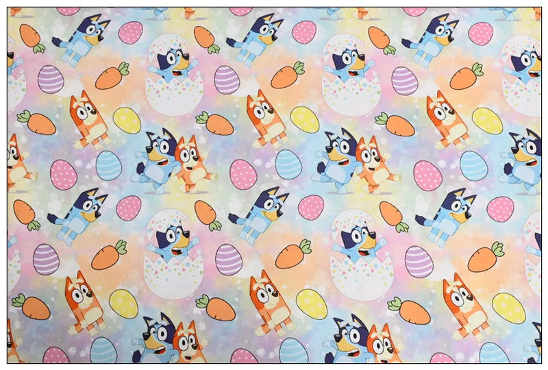 Bluey and Bingo the Aussie Dogs 7 Colors! 1 Yard Quality Medium Thickness Plain Cotton Fabric, Fabric Aussie 2203 - fabrics-top