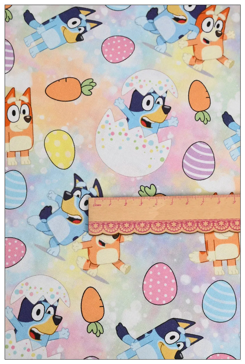 Bluey and Bingo the Aussie Dogs 7 Colors! 1 Yard Quality Medium Thickness Plain Cotton Fabric, Fabric Aussie 2203 - fabrics-top