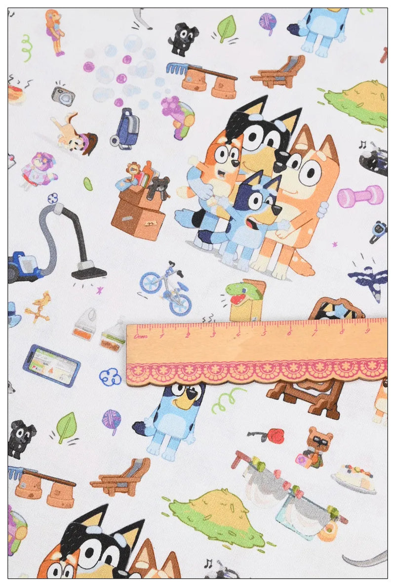 Bluey and Bingo the Aussie Dogs 7 Colors! 1 Yard Quality Medium Thickness Plain Cotton Fabric, Fabric Aussie 2203 - fabrics-top