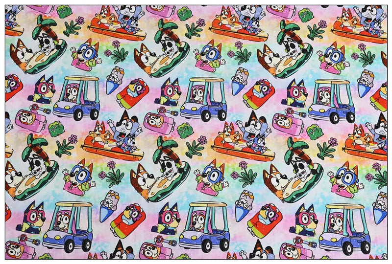 Bluey and Bingo the Aussie Dogs 7 Colors! 1 Yard Quality Medium Thickness Plain Cotton Fabric, Fabric Aussie 2203 - fabrics-top