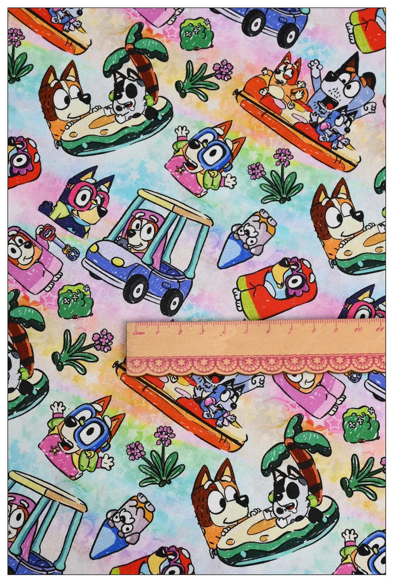 Bluey and Bingo the Aussie Dogs 7 Colors! 1 Yard Quality Medium Thickness Plain Cotton Fabric, Fabric Aussie 2203 - fabrics-top