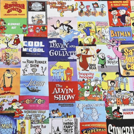 Old Cartoons American Retro Pictures ! Half Meter Medium Thickness Cotton-Linen Fabric, Fabric by Half Yard for Style Clothes, Bags