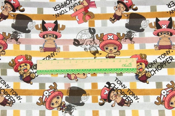 One Piece Tony Tony Chopper the Japanese Cartoon Character! 1 Meter Printed Cotton Fabric, Fabric by Yard, Yardage Fabrics, Children  Kids - fabrics-top