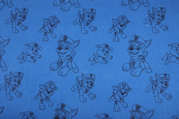 Paw Patrol blue! 1 Meter Printed Cotton Fabric, Fabric by Yard, Yardage Fabrics, Children  Kids