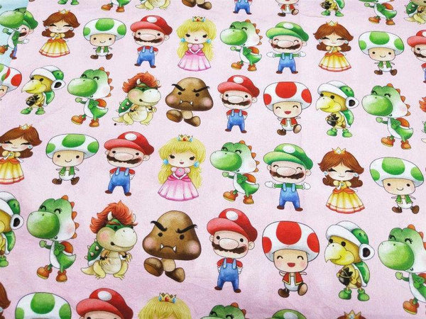 Super Mario 3D! 1 Meter Top Quality Medium Thickness Plain Cotton Fabric, Fabric by Yard, Yardage Cotton Fabrics for  Style Garments, Bags