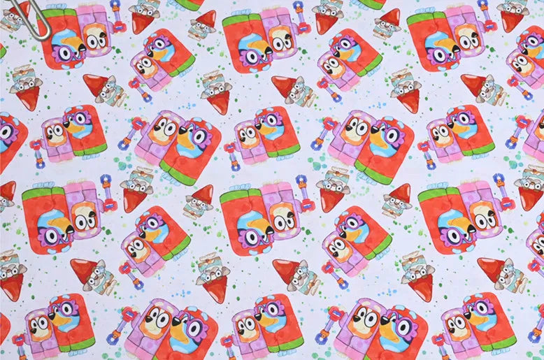 Bluey Bingo the puppies 7 Colors !1 Yard Quality Medium Thickness Plain Cotton Fabric, Fabric Australian - fabrics-top