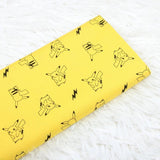 Pikachu Pocket Monster yellow! 1 Yard Light weight Thickness Plain Cotton Fabric, Fabric by Yard, Yardage Cotton Fabrics for  Style Japanese - fabrics-top