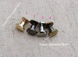 10 sets Shining Plated Screw Rivets, Plated Chicago screw/Concho screw Non-Rusting Leather Rivet, Leather Hardware for Belt Installation. - fabrics-top