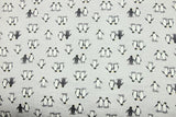 Penguins gray! 1 Meter Plain Cotton Fabric, Fabric by Yard, Yardage Cotton Fabrics for Style Garments, Bags