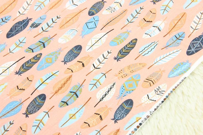 Feathers 4 colors ! 1 Meter Qulity Light weight Thickness Cotton Fabric, Fabric by Yard, Yardage Cotton Fabrics for Style Clothes, Bags - fabrics-top