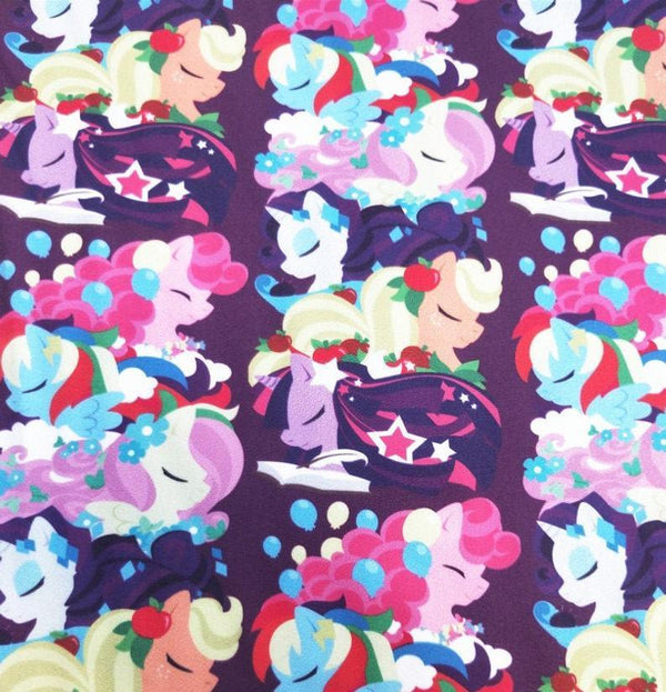 Pretty Unicorns 2 Colors! 1 Meter Medium Thickness Silky Polyester Fabric, Fabric by Yard, Yardage Fabrics for Style Clothes, Bags Unicorns