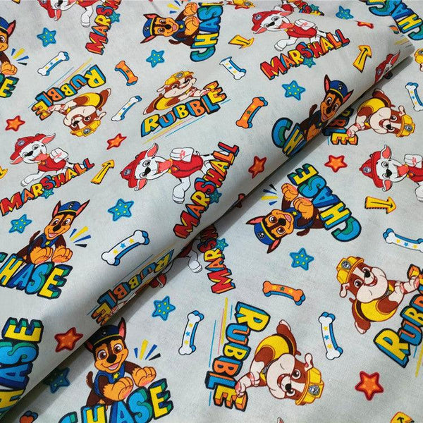 Paw Patrol gray! 1 Meter Medium Thickness Cotton Fabric, Fabric by Yard, Yardage Cotton Fabrics for Style Clothes, Bags Dog, Great Dane