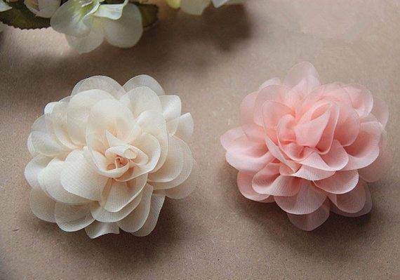 4pcs Gorgeous Silk Flower, Silk Blossom, With 1 Clips, Can be a Breast Pin, Brooch,or Ornament for Hat, Shoes or Wedding Garments, 6 colors