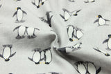 Penguins gray! 1 Meter Plain Cotton Fabric, Fabric by Yard, Yardage Cotton Fabrics for Style Garments, Bags - fabrics-top