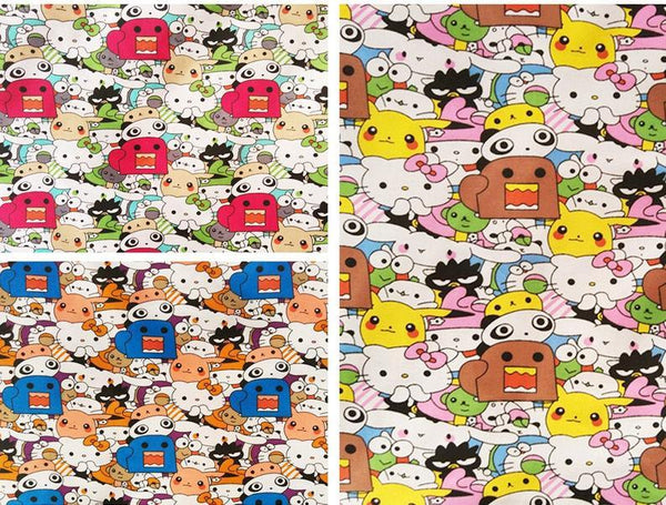 Hello Kitty and Friends! 1 Meter Printed Cotton Fabric, Fabric by Yard, Yardage Cotton Bag Fabrics, Children Fabrics,Japanese 现货