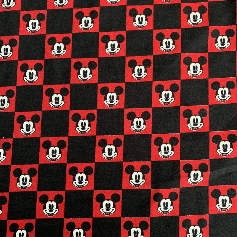 Mickey Red-black Checks! 1 Yard Heavy Weight Twill Cotton Fabric, Fabric by Yard, Yardage Cotton Fabrics for  Style Garments, Bags - fabrics-top