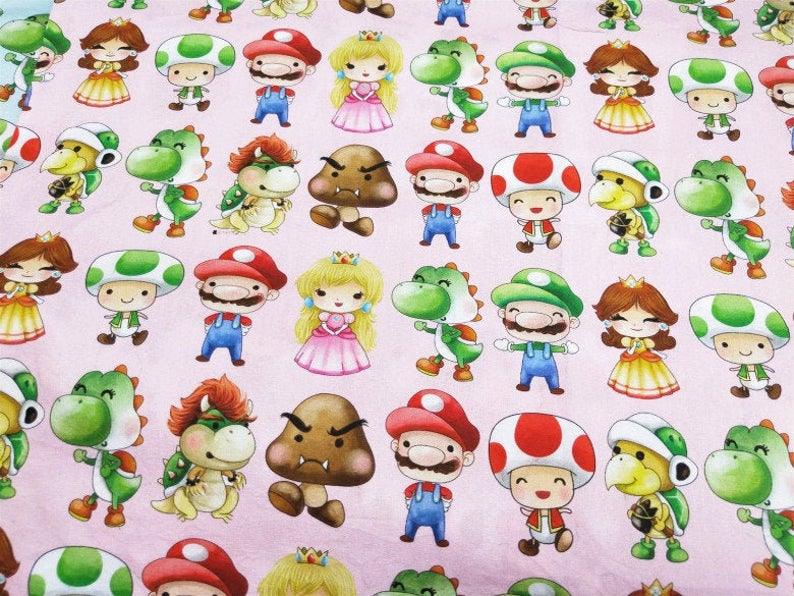 Super Mario 3D! 1 Meter Top Quality Medium Thickness Plain Cotton Fabric, Fabric by Yard, Yardage Cotton Fabrics for  Style Garments, Bags - fabrics-top