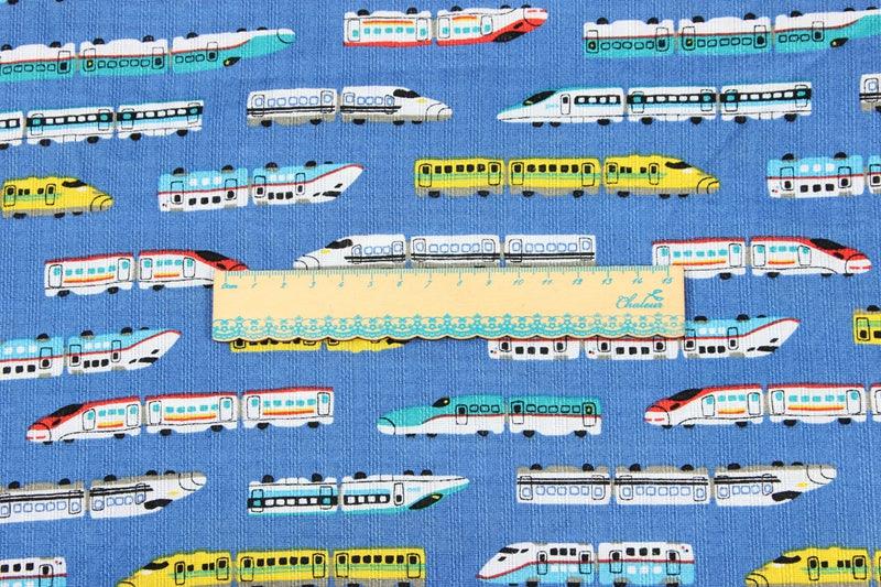 the Bullet Train Shinkansen blue! 1 Meter Medium Weight Plain Cotton Fabric, Fabric by Yard, Yardage Cotton Fabrics for  Style Garments, Bags - fabrics-top