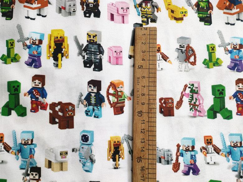 Minecraft the game Series ! 1 Meter Medium Printed Cotton Fabric, Fabric by Yard, Yardage Cotton Fabrics online Game - fabrics-top