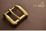 Solid Brass 3.5cm 1.3'' Belt Buckles for Men, Vintage handmade Style, 2 Models Available - fabrics-top