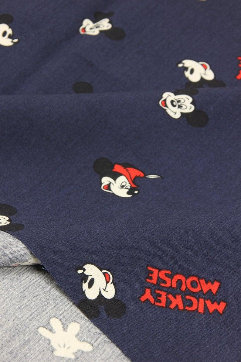 Classic Mickey navy blue! 1 Meter Plain Cotton Fabric, Fabric by Yard, Yardage Cotton Fabrics for  Style Garments, Bags Cockerel Chicken - fabrics-top