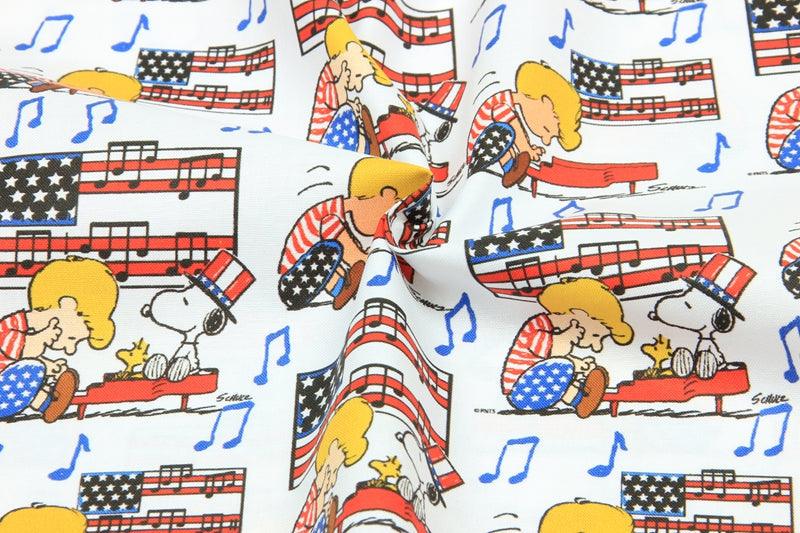 American Musical Snoopy! 1 Meter Printed Cotton Fabric, Fabric by Yard, Yardage Fabrics, Children  Kids 2105 - fabrics-top