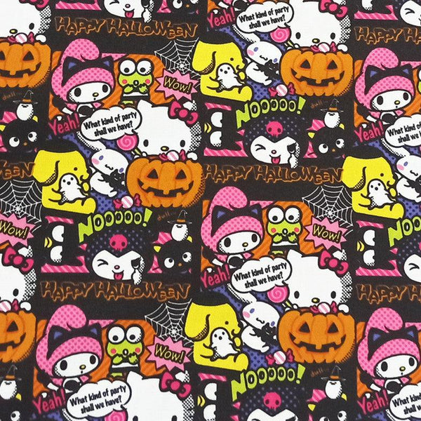Hello Kitty Happy Halloween! 1 Meter Printed Cotton Fabric, Fabric by Yard, Yardage Bag Fabrics, Children Fabrics, Kids, Japanese Inactive