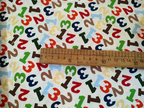 Color Numbers 1 2 3 ! 1 Meter Printed Cotton Fabric, Fabric by Yard, Yardage Fabrics, Children  Kids - fabrics-top