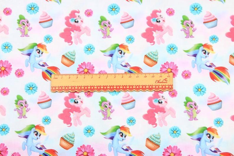 Little Pony! 1 Yard Quality Medium Thickness Plain Cotton Fabric, Fabric by Yard, Yardage Cotton Fabrics Unicorns Girls Little Girls - fabrics-top