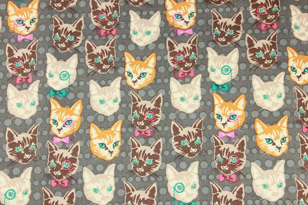 Cats gray dots! 1 Meter Medium Thickness Plain Cotton Fabric, Fabric by Yard, Yardage Cotton Fabrics for  Style Garments, Bags
