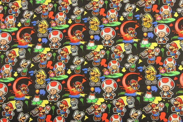 Super Mario and Friends 2 Colors! 1 Meter Top Quality Medium Thickness Plain Cotton Fabric, Fabric by Yard, Yardage Cotton 202010 - fabrics-top