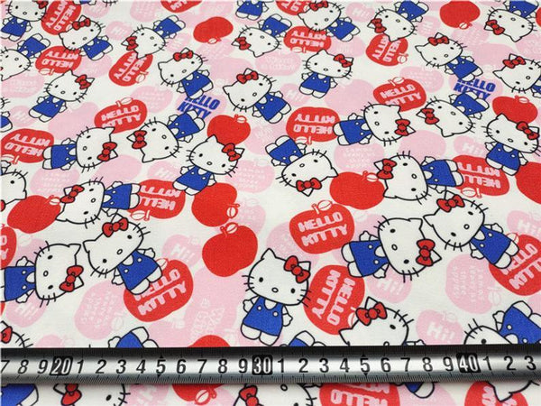 Hello Kitty Collection polyester Series! 1 Yard Stiff Polyester Twill Fabric by Yard, Yardage Polyester Canvas Fabrics Bags Kids Children - fabrics-top