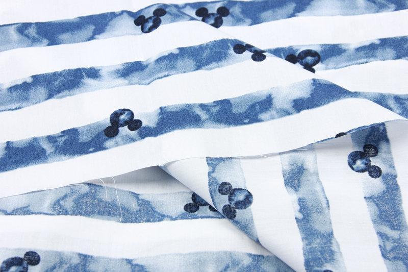 Mickey blue Stripes! 1 Meter Medium Thickness  Cotton Fabric, Fabric by Yard, Yardage Cotton Fabrics for  Style Garments, Bags - fabrics-top