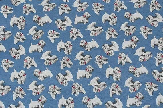 Billie the Puppy! 1 Meter Stiff Cotton Toile Fabric, Fabric by Yard, Yardage Cotton Canvas Fabrics for Bags English Style Dog