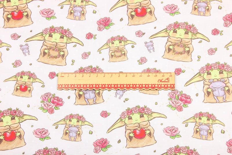 Yoda Baby 2 Colors! 1 Meter Printed Cotton Fabric, Fabric by Yard, Yardage Fabrics, Children  Kids 2103 - fabrics-top