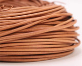 2 meters Round Genuine Leather Cord, Leather Rope, Leather Lacing, Natural Veg-tanned Color Diameter 1.5mm 2mm 3mm 4mm 5mm - fabrics-top