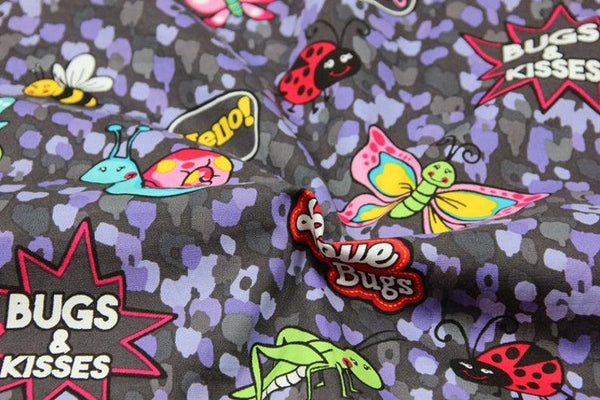 Bugs & Kisses Purple! 1 Meter Medium Weight Plain Cotton Fabric, Fabric by Yard, Yardage Cotton Fabrics for  Style Garments, Bags - fabrics-top