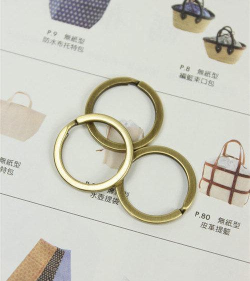 10 pcs High Quality Brushed Anti-Brass Key Ring - Keyring , Key Chain, Keychain, Key-Chain, inner Diameter 2.32.5  2.8cm - fabrics-top